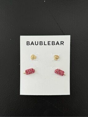 BaubleBar NEW Summer Earring Stud Set with popsicle and seashell